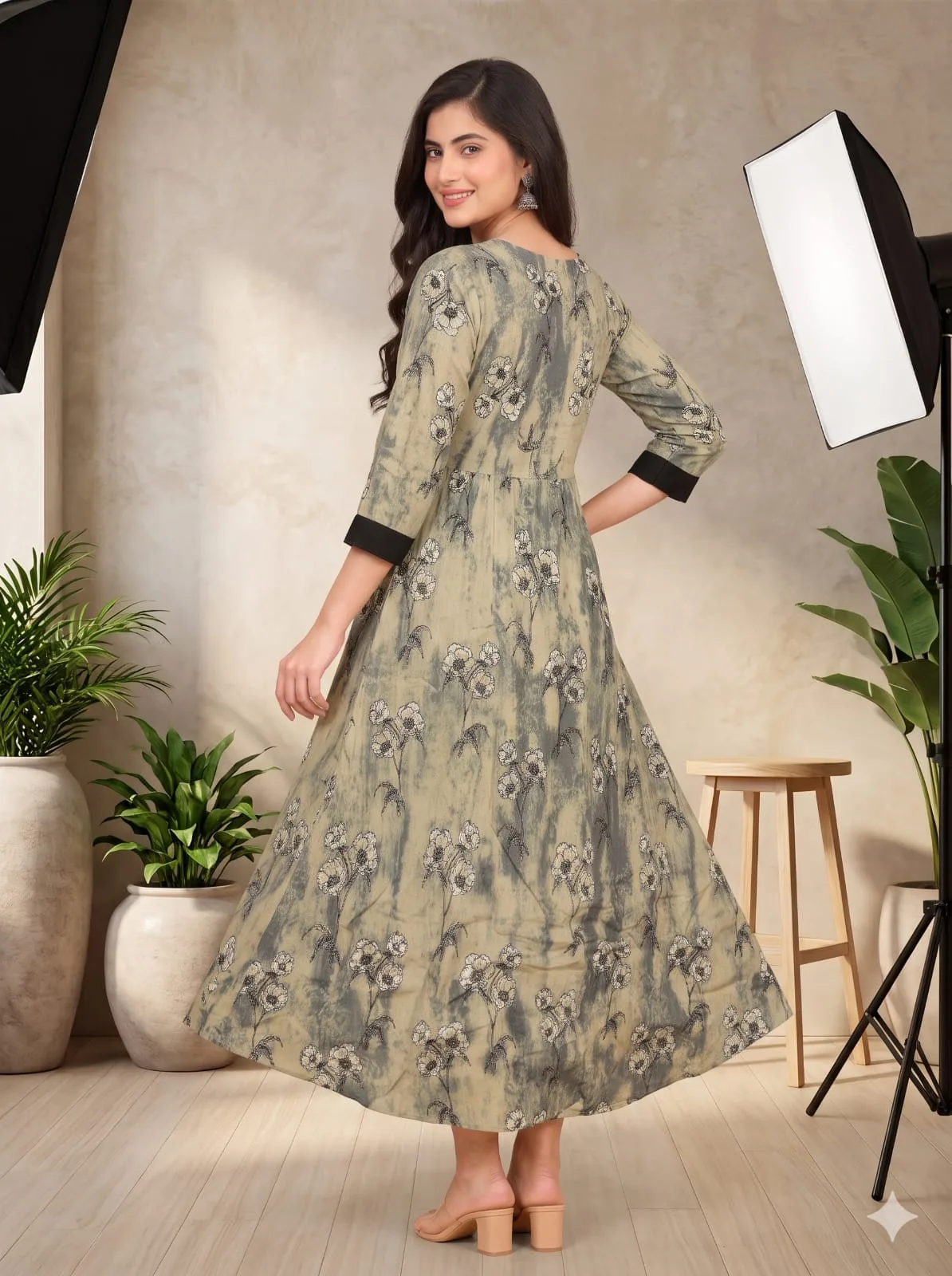 The Kurti Shop Premium Floral Kurtis with Tailored Silhouette view 2