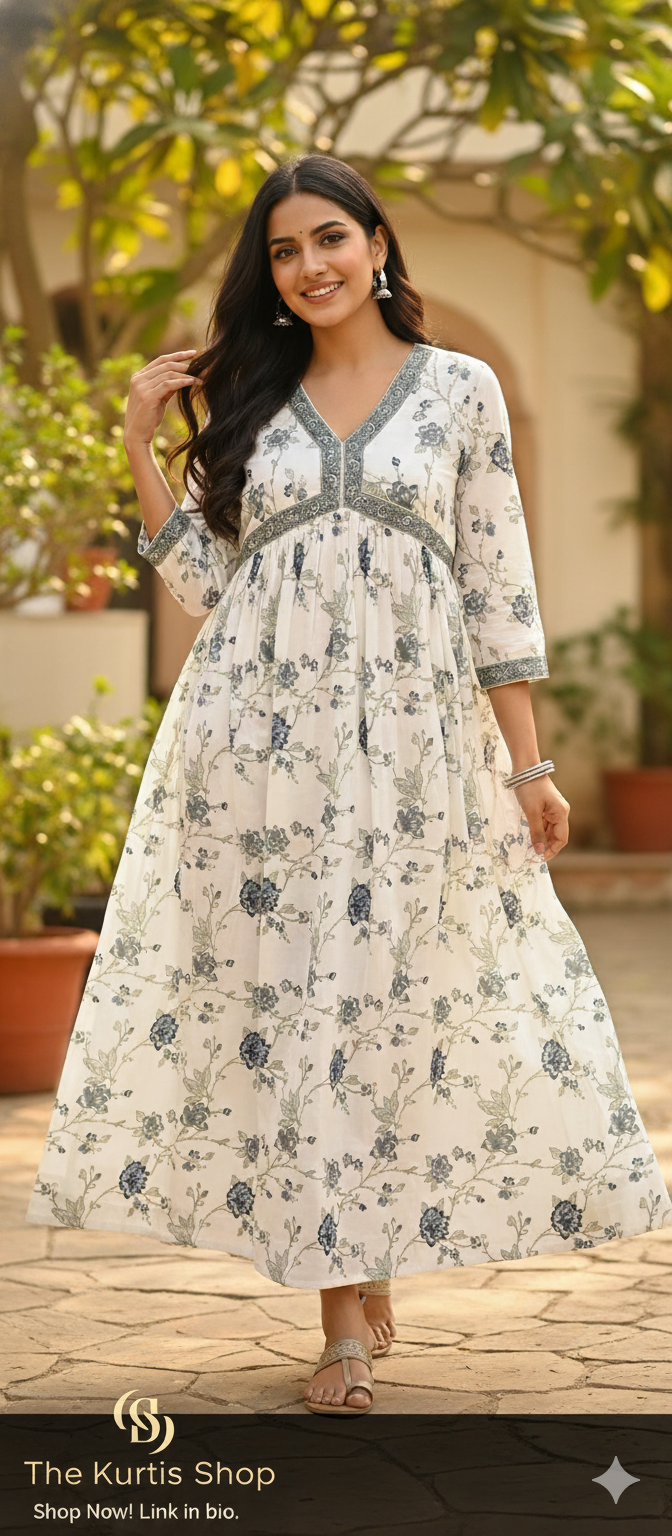 Tks cotton anarkali  maxi flair style