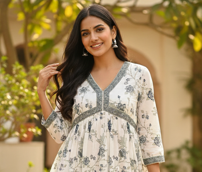 Tks cotton anarkali  maxi flair style view 2