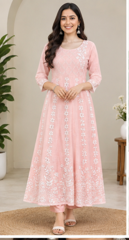 Tks Lucknowi work Gown view 5