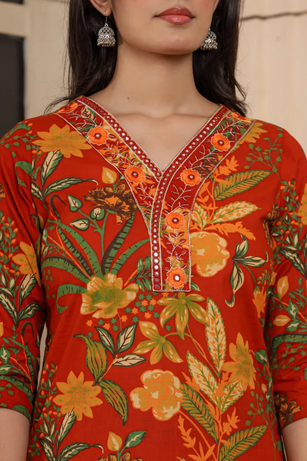 Women Printed Kurta with Bottom & Dupatta | 3-Piece Ethnic Wear Set | M to 3XL | The Kurti Shop view 6