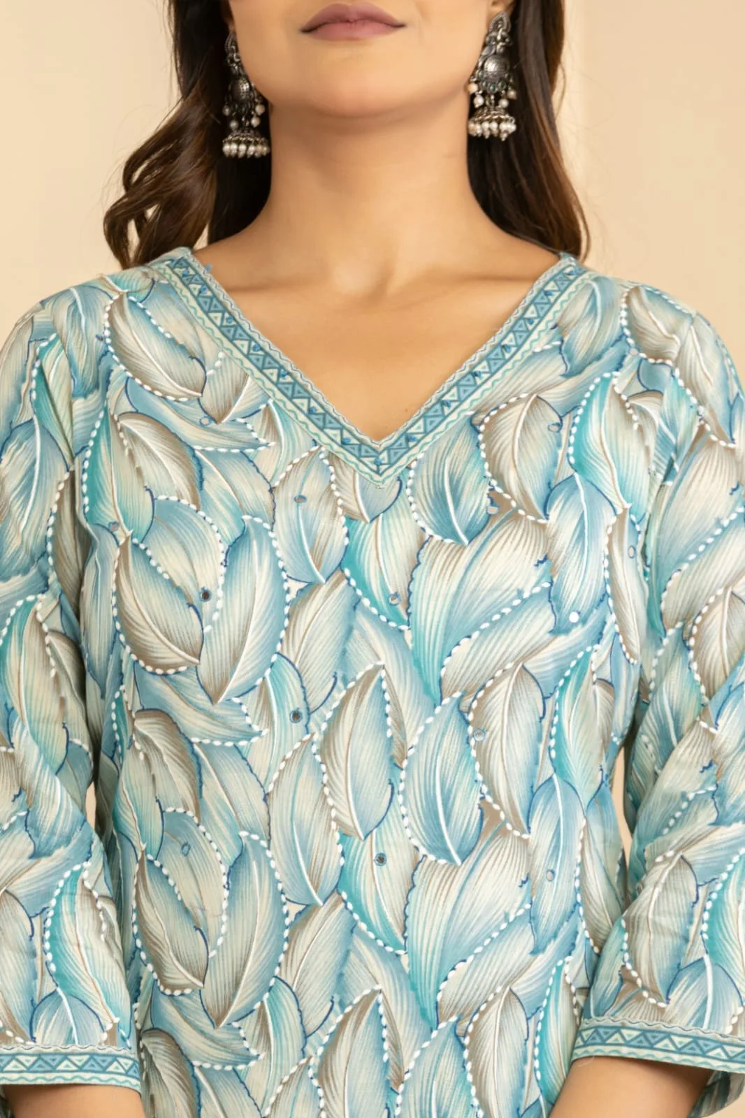 Women Printed Kurta with Bottom & Dupatta | 3-Piece Ethnic Wear Set | The Kurti Shop view 6