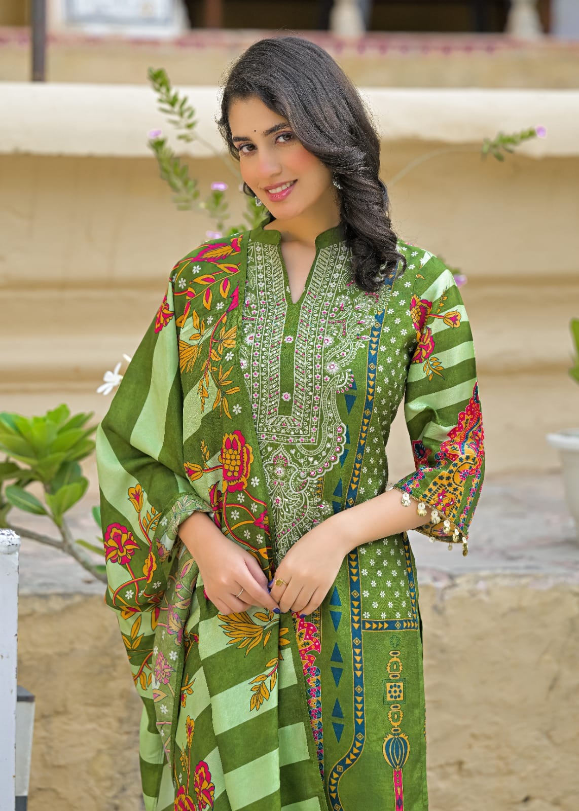 Women Printed Straight Kurta Pant Set with Matching Dupatta | Elegant Ethnic Wear Set