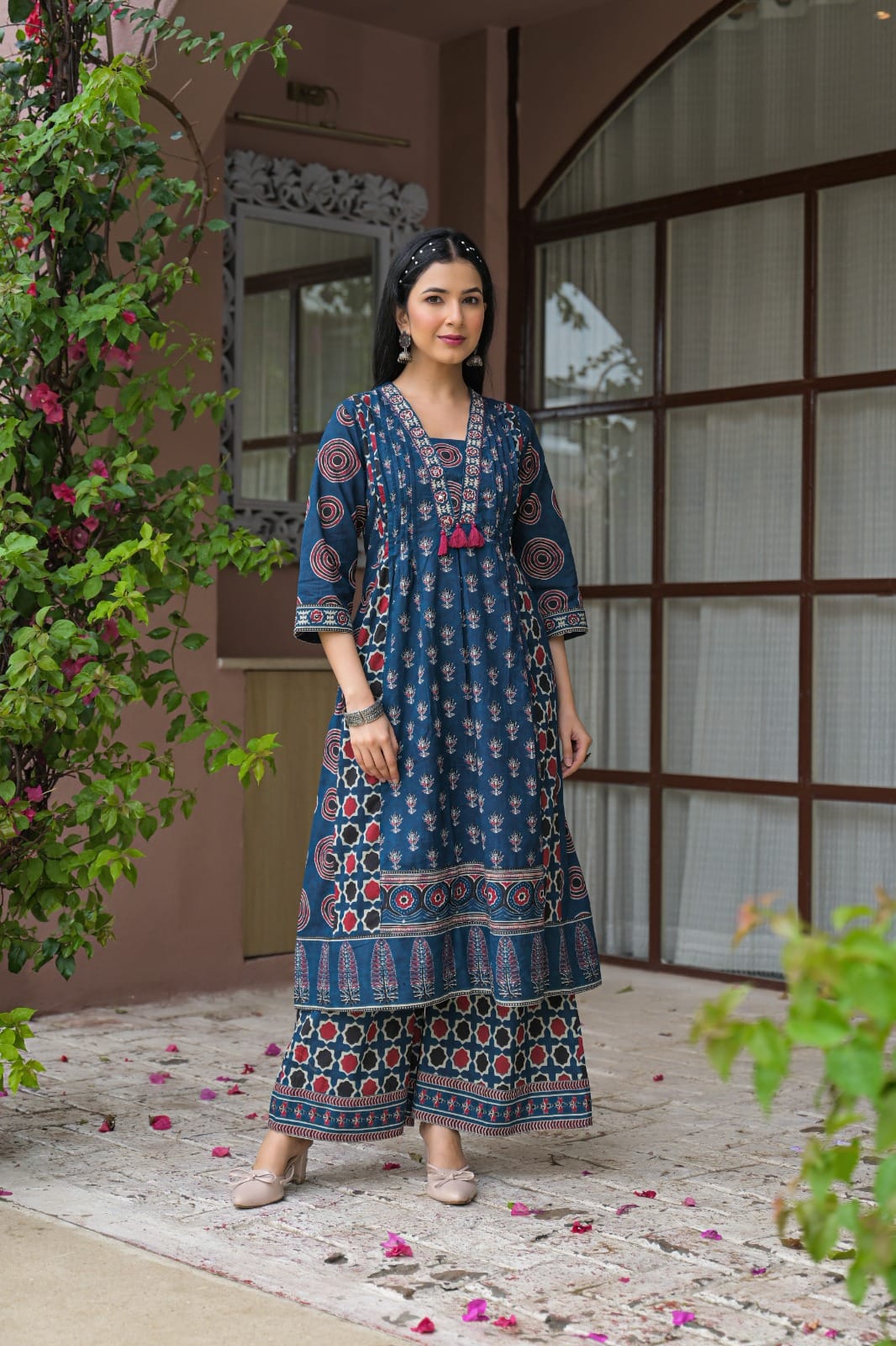 the khurti shop printed cotton kurta set for women