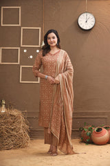 The Kurti Shop, Women Ethnic Wear, Abstract Printed Kurta Set, Cotton Straight Kurti, Printed Suit with Dupatta, Daily Wear Ethnic Set, Casual Office Wear Kurti, 3 Piece Cotton Suit