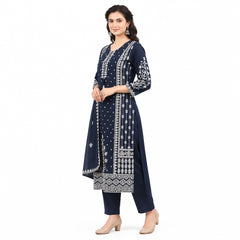 kurti set, 3 piece kurti set, women ethnic wear, ladies kurti, kurta set for women, straight kurti, printed kurti, ethnic wear, festive wear, party wear, traditional wear, dupatta set, women clothing, The Kurti Shop