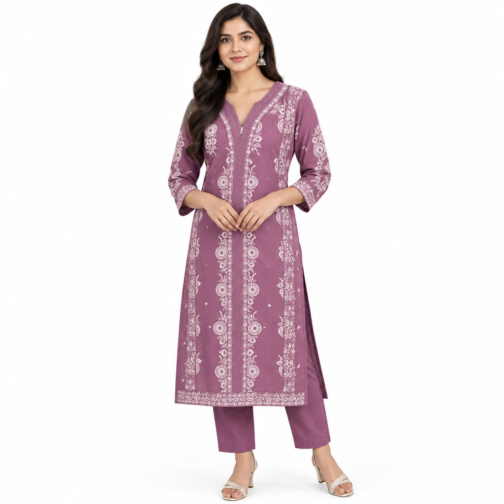 Women’s Printed Straight Kurta Set with Dupatta & Bottom | 3 Piece Ethnic Wear