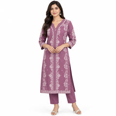 Women’s Printed Straight Kurta Set with Dupatta & Bottom | 3 Piece Ethnic Wear