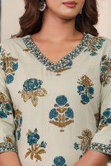 Women’s Printed Straight Kurta Pant Dupatta Set