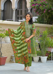 Women Printed Straight Kurta Pant Set with Matching Dupatta | Elegant Ethnic Wear Set