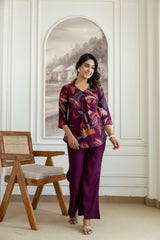 The Kurti Shop – Women Printed Top & Pant Set | Stylish 2 Piece Co-Ord Set