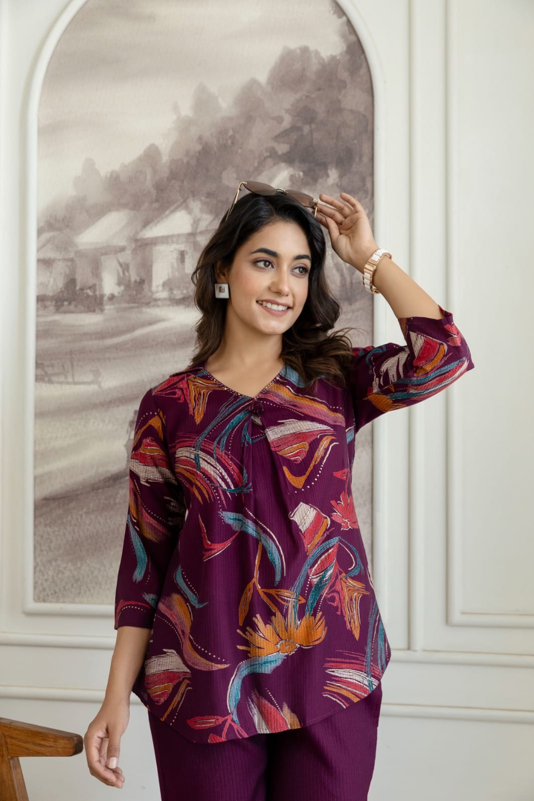 The Kurti Shop – Women Printed Top & Pant Set | Stylish 2 Piece Co-Ord Set