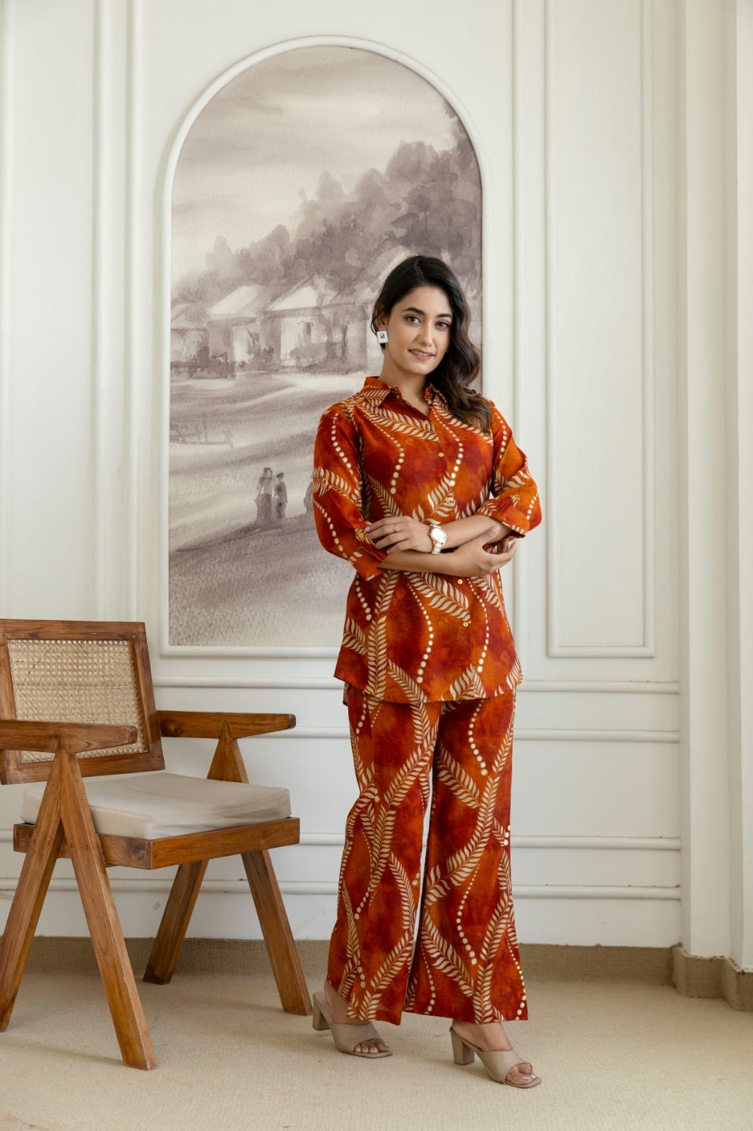 Stylish Printed Co-Ord Set for Women with Wide-Leg Pants – The Kurti Shop