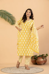 Cotton printed kurta pant set for women daily wear and office wear