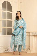 3 piece set, printed kurta set, women ethnic wear, ethnic wear, kurta set, kurta bottom dupatta, printed suit set, women suit set, Indian ethnic wear, traditional wear, festive wear, casual ethnic wear, printed suit, women 3 piece set, The Kurti Shop c