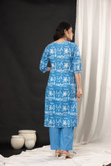 Traditional block print kurti suit set for festive occasions kurti