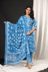 Designer ethnic wear 3 piece suit set for women latest collection.