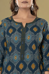 Premium quality printed ethnic suit set with matching dupatta by The Kurti Shop.