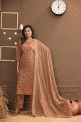 The Kurti Shop, Women Ethnic Wear, Abstract Printed Kurta Set, Cotton Straight Kurti, Printed Suit with Dupatta, Daily Wear Ethnic Set, Casual Office Wear Kurti, 3 Piece Cotton Suit