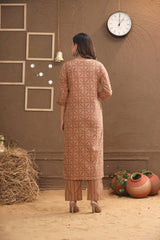 The Kurti Shop, Women Ethnic Wear, Abstract Printed Kurta Set, Cotton Straight Kurti, Printed Suit with Dupatta, Daily Wear Ethnic Set, Casual Office Wear Kurti, 3 Piece Cotton Suit