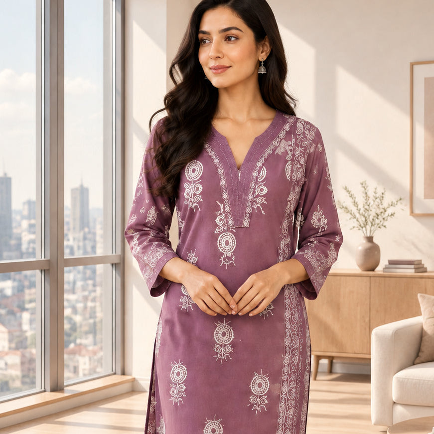 Women’s Printed Straight Kurta Set with Dupatta & Bottom | 3 Piece Ethnic Wear