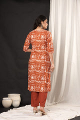 The Kurta Shop, Women Ethnic Wear, 3 Piece Cotton Kurta Set, Printed Kurta with Dupatta, Casual Office Wear Suit, Indian Traditional Wear, Designer Kurta Set.