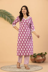 Women’s Printed Kurta Pant & Dupatta Set | 3 Piece Ethnic Wear Set | Comfortable Everyday & Festive Wear