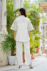 Women’s White Floral Printed Kurta Pant Set